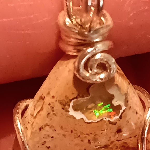 Mexican Cantera Opal Pendant Sterling Silver - Picture 5 of 16